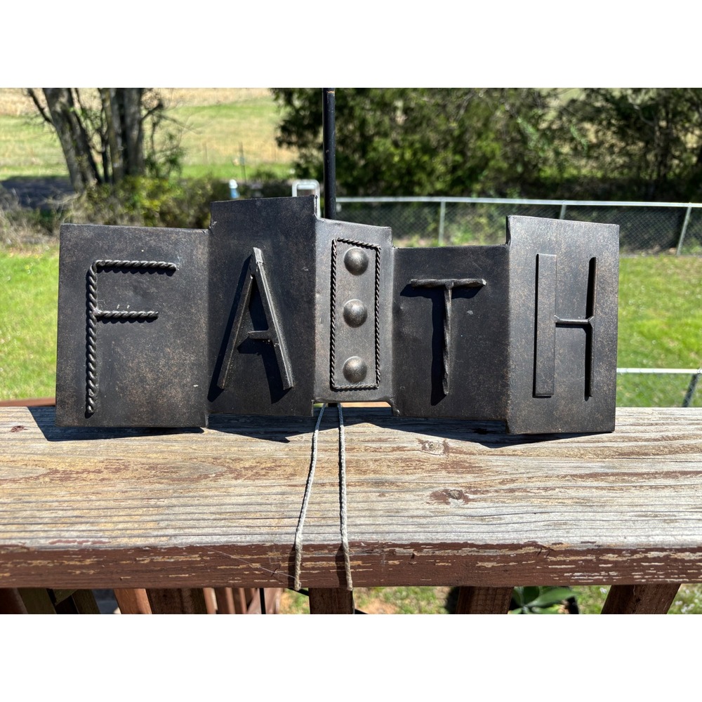 Hobby Lobby Home Accents Metal Faith Wall Decor Rustic Industrial Bronze 15.5in